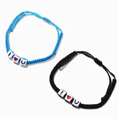 Best Friends Beaded Love Adjustable Bracelets - 2 Pack
