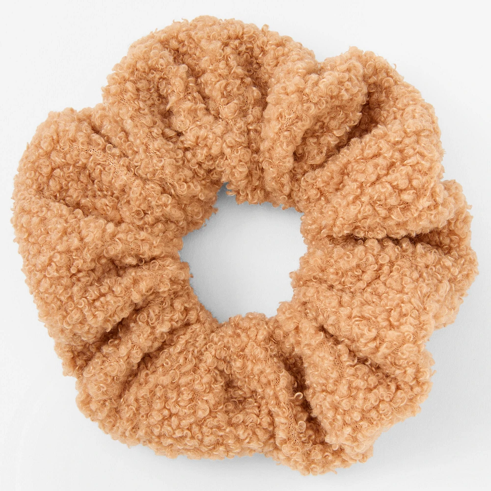 Medium Tan Teddy Hair Scrunchie