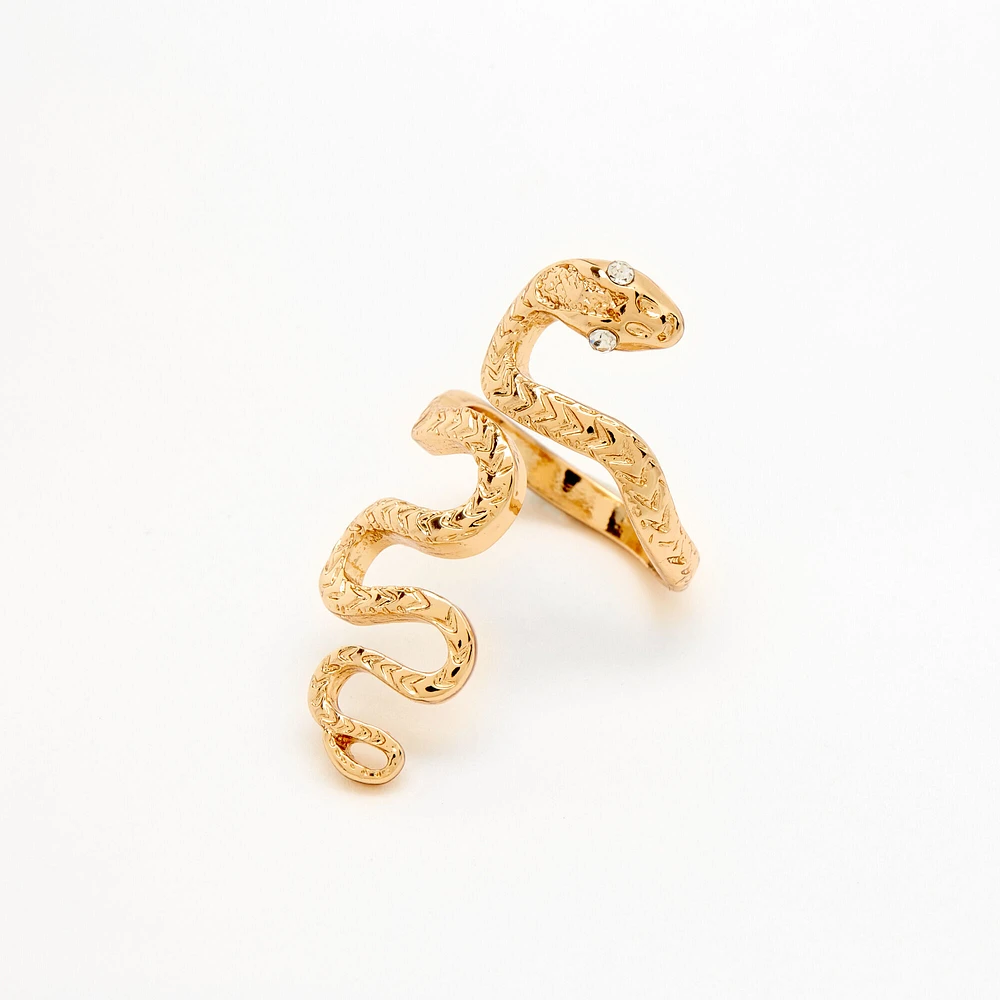 Gold-tone Snake Statement Ring