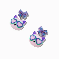 Puffy Sunglasses Cat Drop Earrings