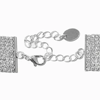 Silver-tone Rhinestone Choker Necklace