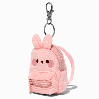 Pink Bunny Mini Backpack Keychain