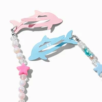 Claire's Club Dolphin Charm Hair Clips - 2 Pack