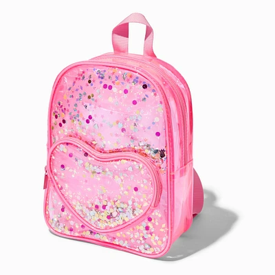 Claire's Club Transparent Shaker Heart Backpack