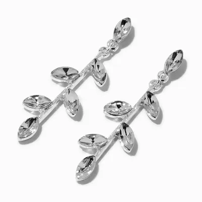 Silver-tone Crystal Vine 1.5" Drop Earrings