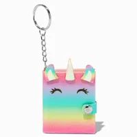 Multicolored Unicorn Mini Glitter Diary Keychain