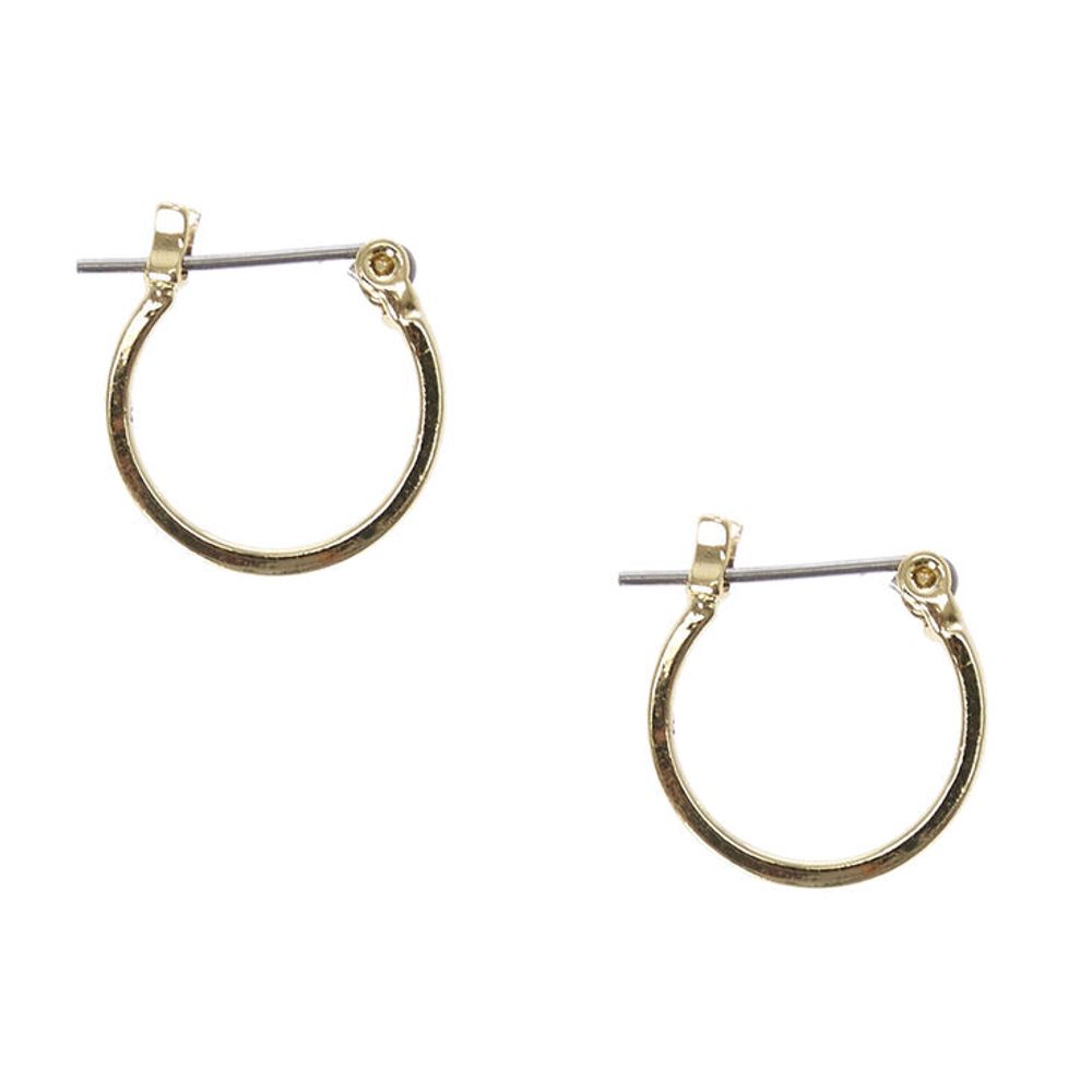 Gold 15MM Square Edge Hoop Earrings