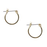 Gold 15MM Square Edge Hoop Earrings