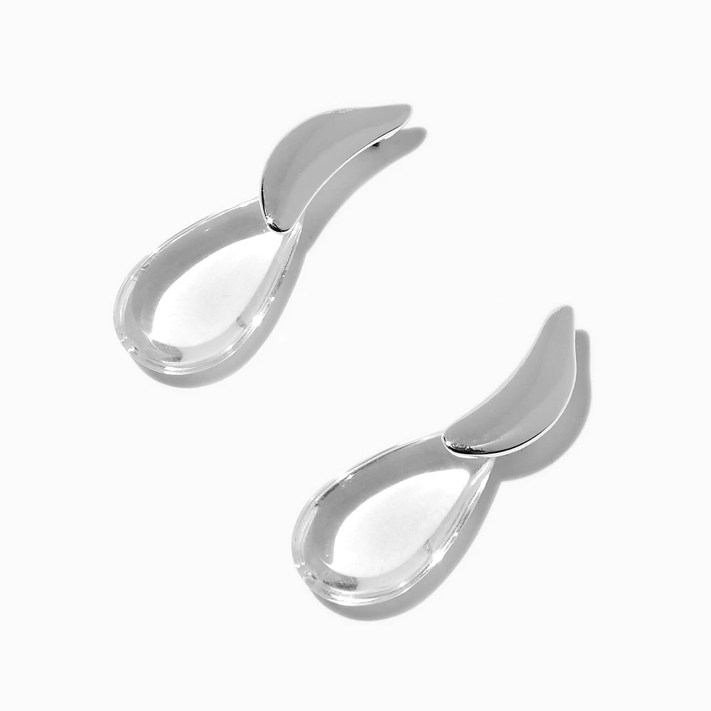 Clear Acrylic Teardrop Linear Drop Earrings