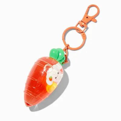 Carrot Water-Filled Glitter Keychain