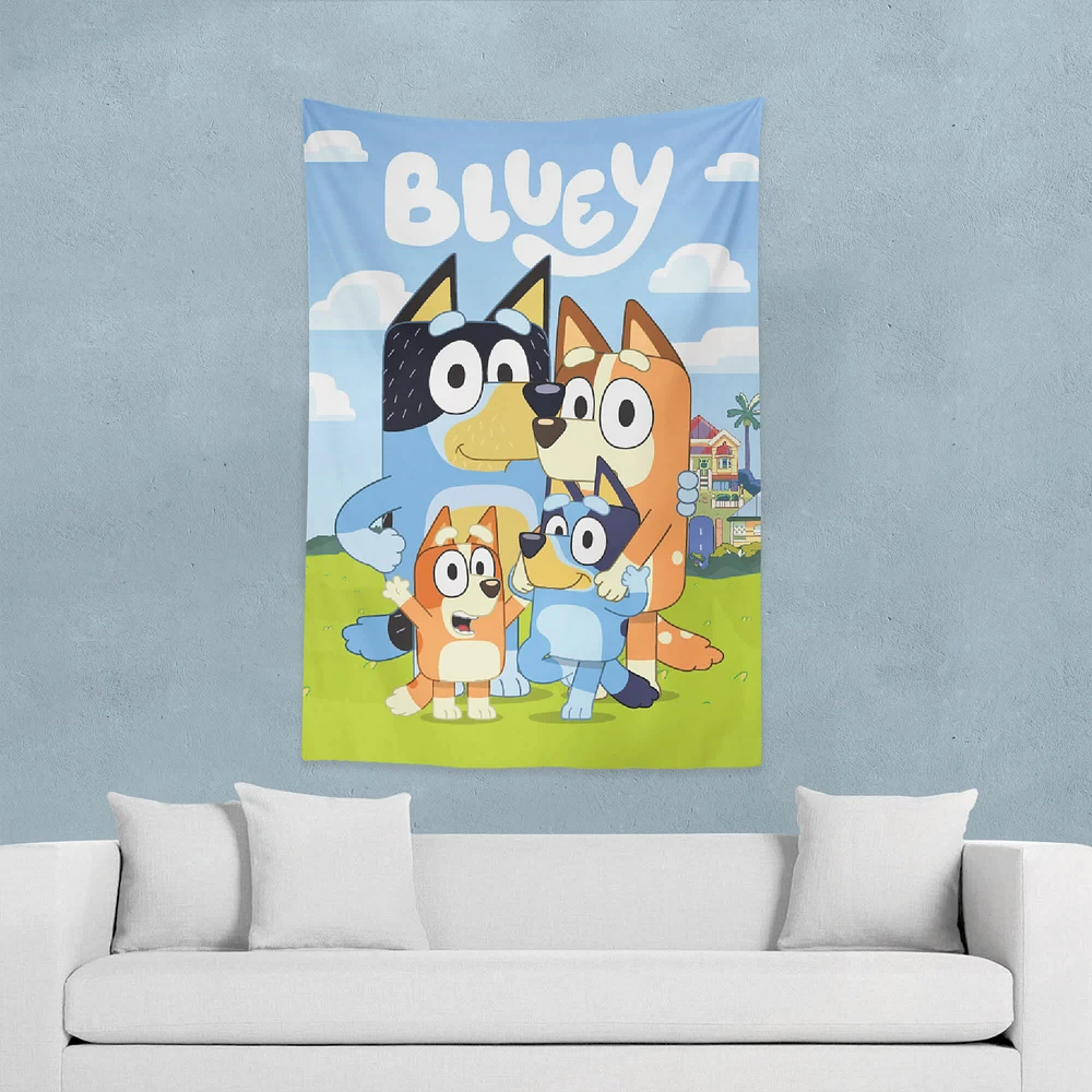 Bluey Hooray Hellers Wall Hanging Tapestry (ds)