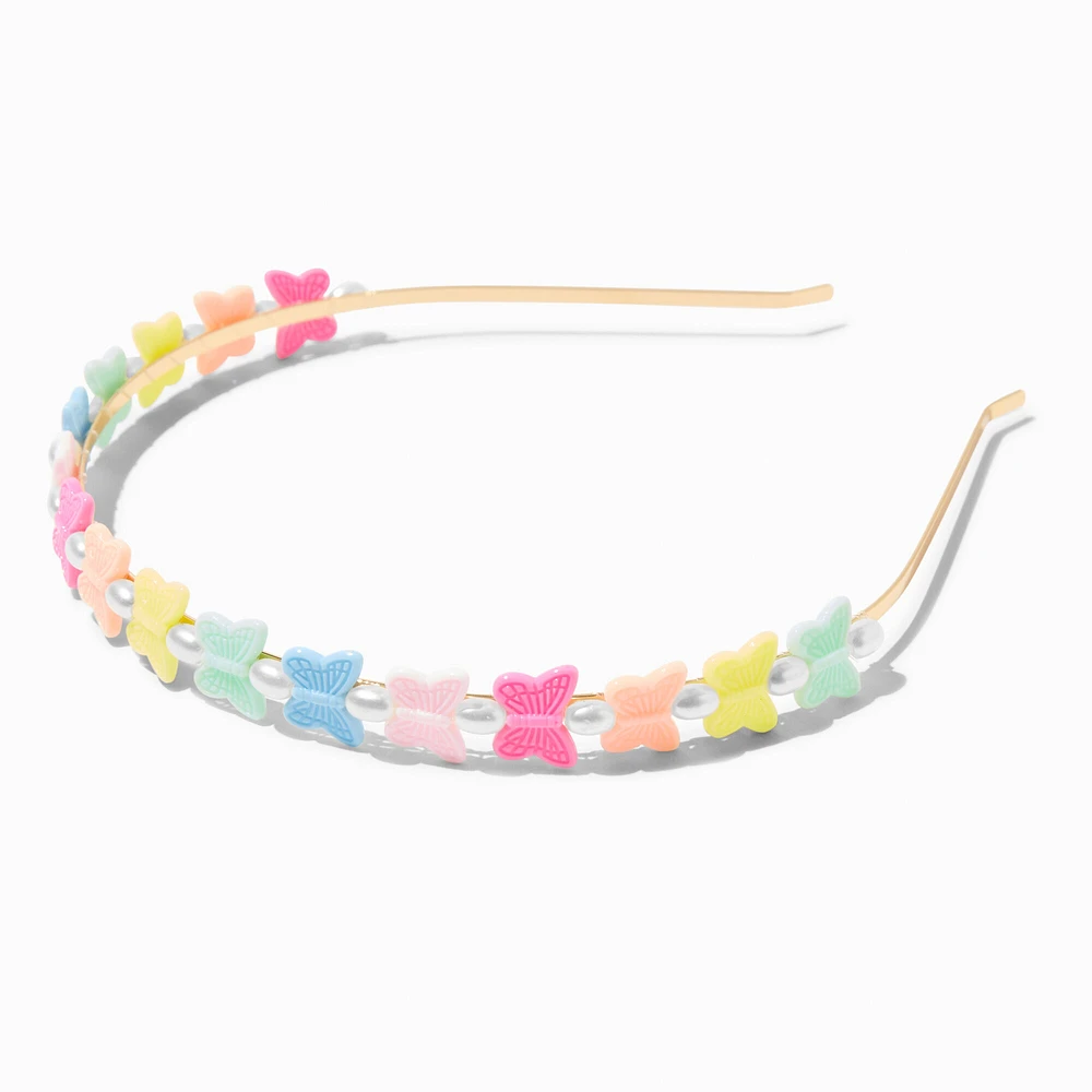 Claire's Club Pearl Neon Butterfly Headband