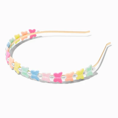 Claire's Club Pearl Neon Butterfly Headband