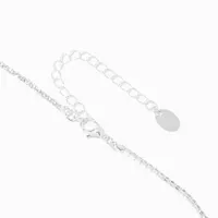 Silver Crystal Scalloped Shirt Neck Jewelry Set - 2 Pack