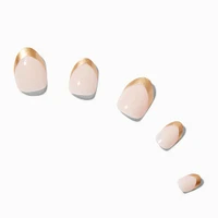 Skinny Gold French Tip Stiletto Press On Vegan Faux Nail Set - 24 Pack