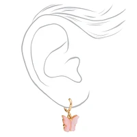 Pink Butterfly Clip-On Earrings