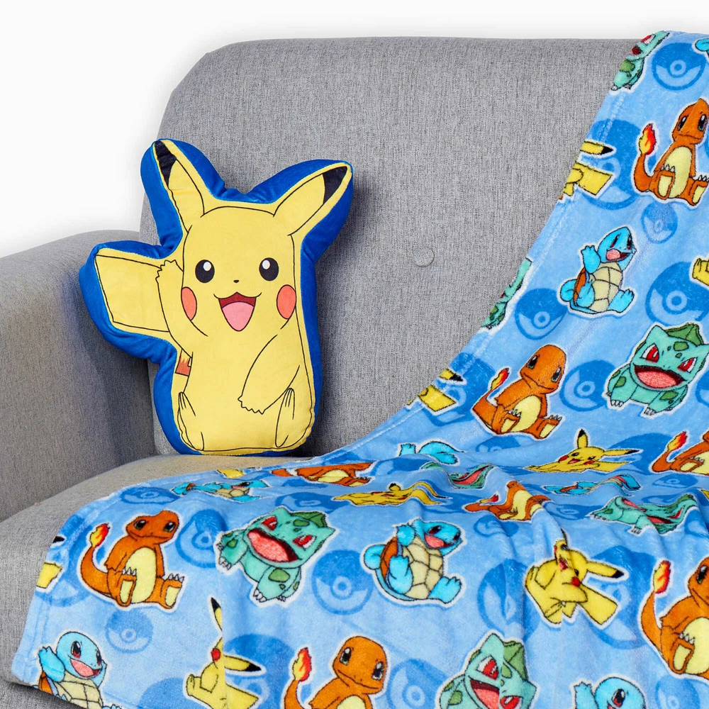 Pokémon™ Pikachu Hugger Pillow & Cute Silk Touch Throw Set (ds)