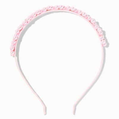 Pink Pearl Flower Cluster Headband