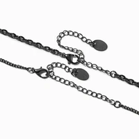 Black Cross & Tag Necklace Set - 2 Pack