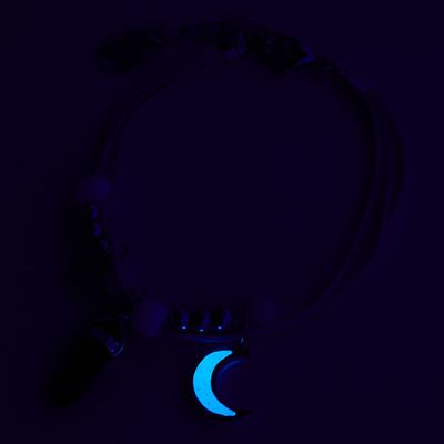 Silver & Blue Mystical Gem Glow In The Dark Multi Strand Bracelet