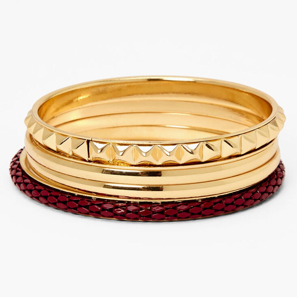 plastic with gold bangles