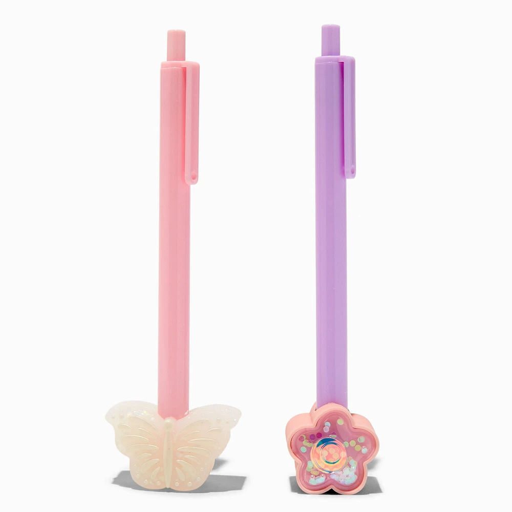 Butterfly & Flower Ballpoint Pen Set - 2 Pack