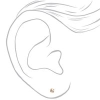 Gold 4MM Crystal Stud Earrings - 6 Pack