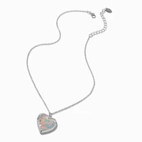 Confetti Heart Locket Pendant Necklace