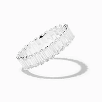 C LUXE by Claire's Sterling Silver Plated Cubic Zirconia Eternity Ring