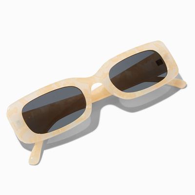 Chunky Rectangle Sunglasses - Cream/Tan