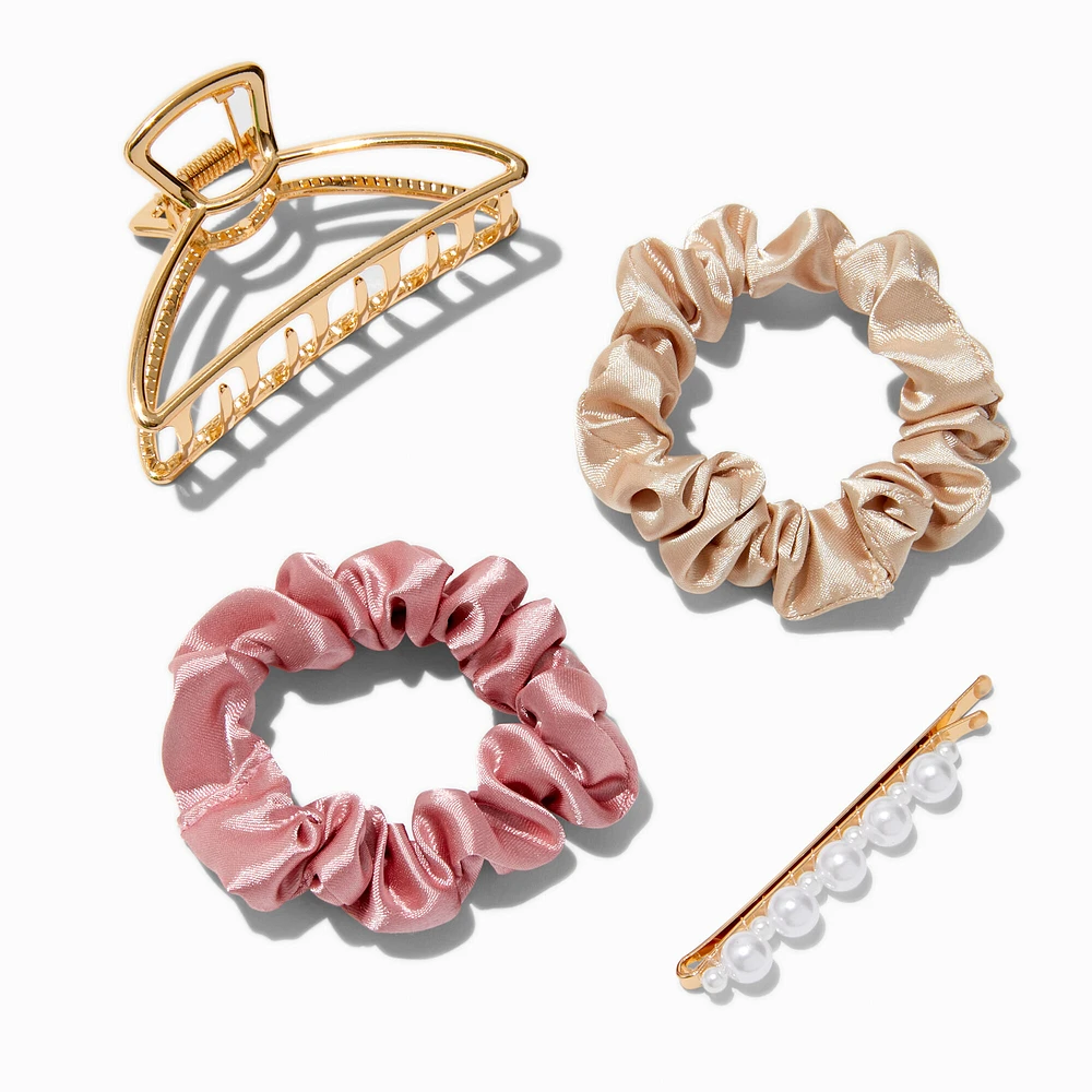 Boho Hair Claw, Hair Pin, & Hair Scrunchies - 4 Pack