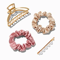 Boho Hair Claw, Hair Pin, & Hair Scrunchies - 4 Pack