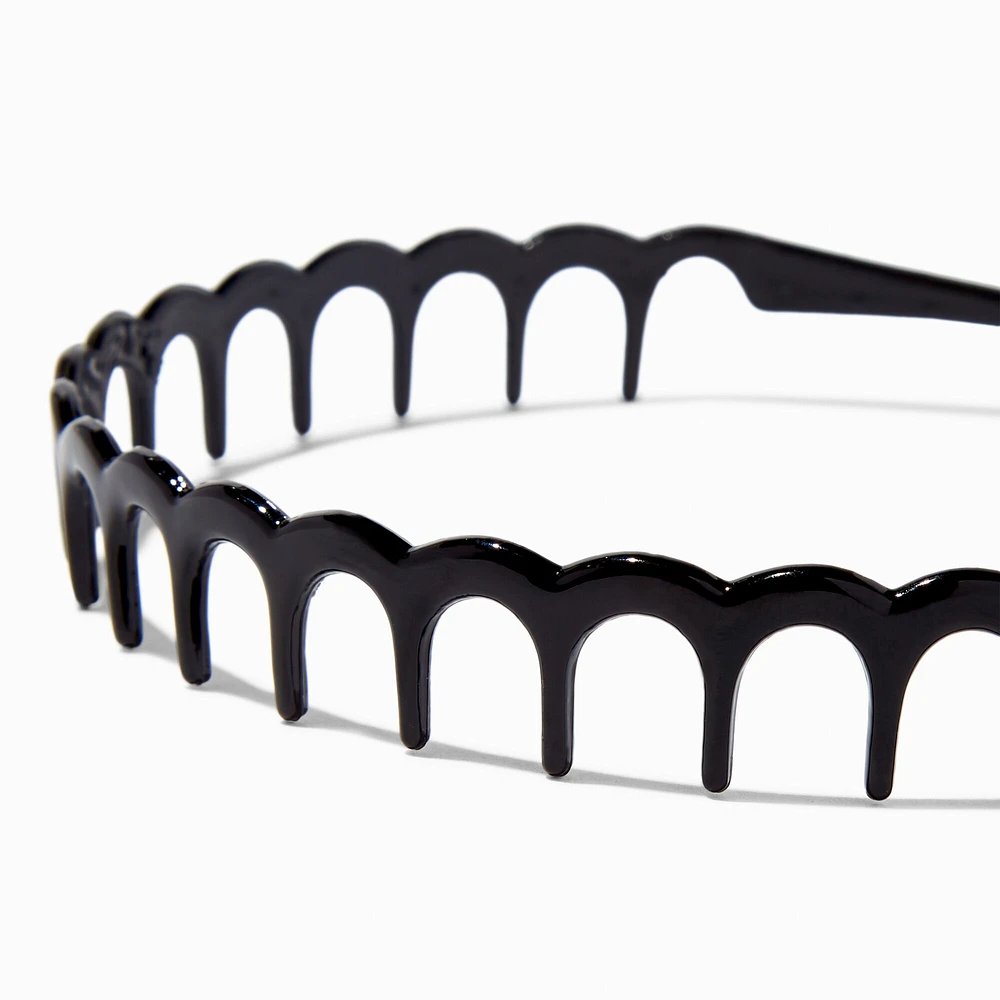 Black Scalloped Headbands - 2 Pack