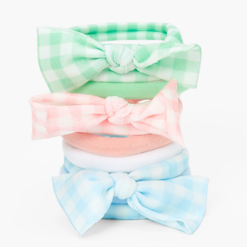 Claire's Club Pastel Gingham Twist Rolled Hair Ties - 10 Pack