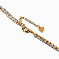 C LUXE by Claire's 18k Yellow Gold Plated Cubic Zirconia Cup Chain Necklace