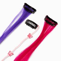 Claire's MeganPlays™ Claire's Exclusive Pink & Purple Faux Hair Clip In  Extensions - 3 Pack | Metropolis at Metrotown