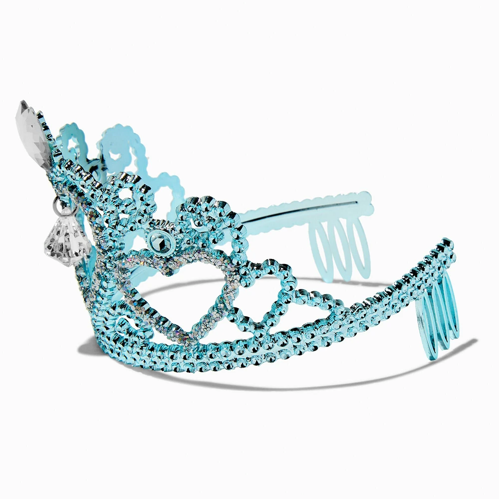 Claire's Club Turquoise Princess Heart Charm Tiara