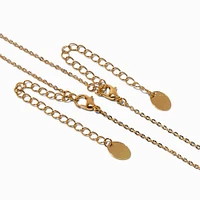 Pavé Lock & Key Gold-tone Pendant Necklaces - 2 Pack