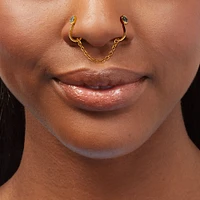 Gold-tone Chain Cubic Zirconia Faux Nose Ring