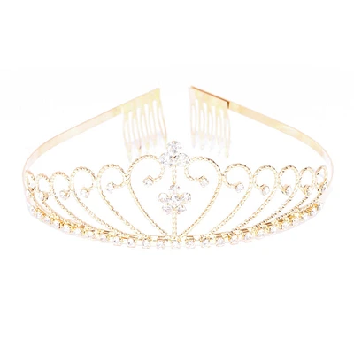 Gold Rhinestone Daisy Tiara