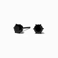 Black Titanium Cubic Zirconia 5MM Round Stud Earrings