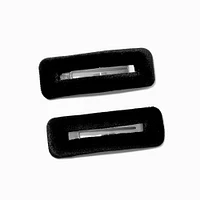 Black Velvet Snap Hair Clips - 2 Pack