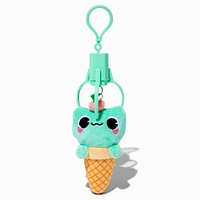 Plush Ice Cream Frog Claw Machine Keychain