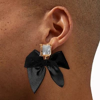 Gold-tone Bling Bow Drop Earrings