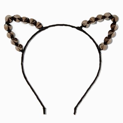 Black Gemstone Cat Ears Headband