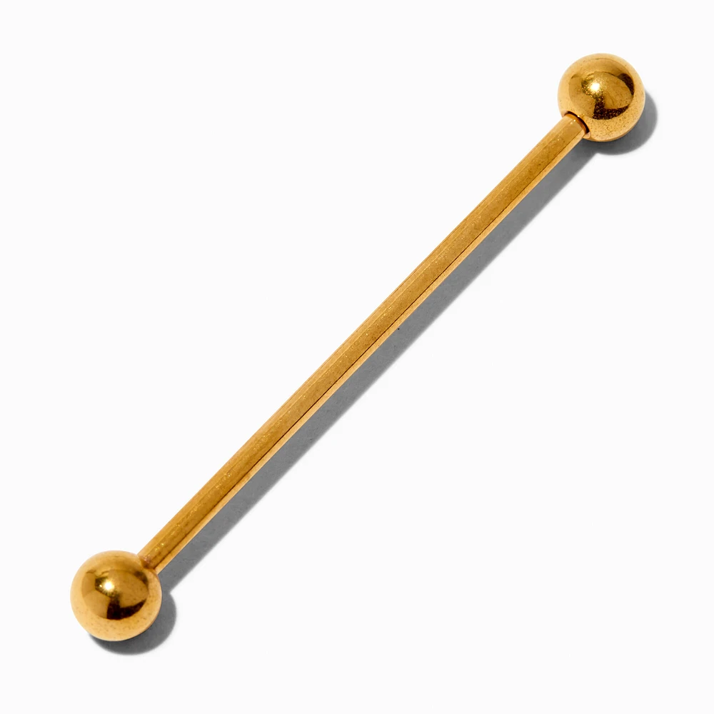 Gold-tone Titanium 14G Industrial Bar