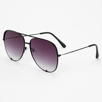 Faded Black Aviator Sunglasses