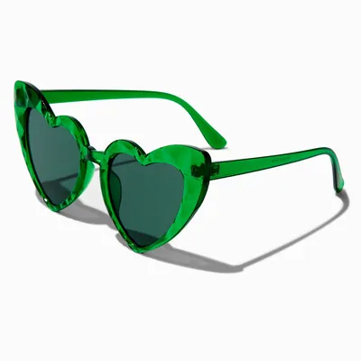 Green Beveled Heart Sunglasses