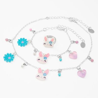 Claire's Club Bunny Charm Jewelry Set - 3 Pack
