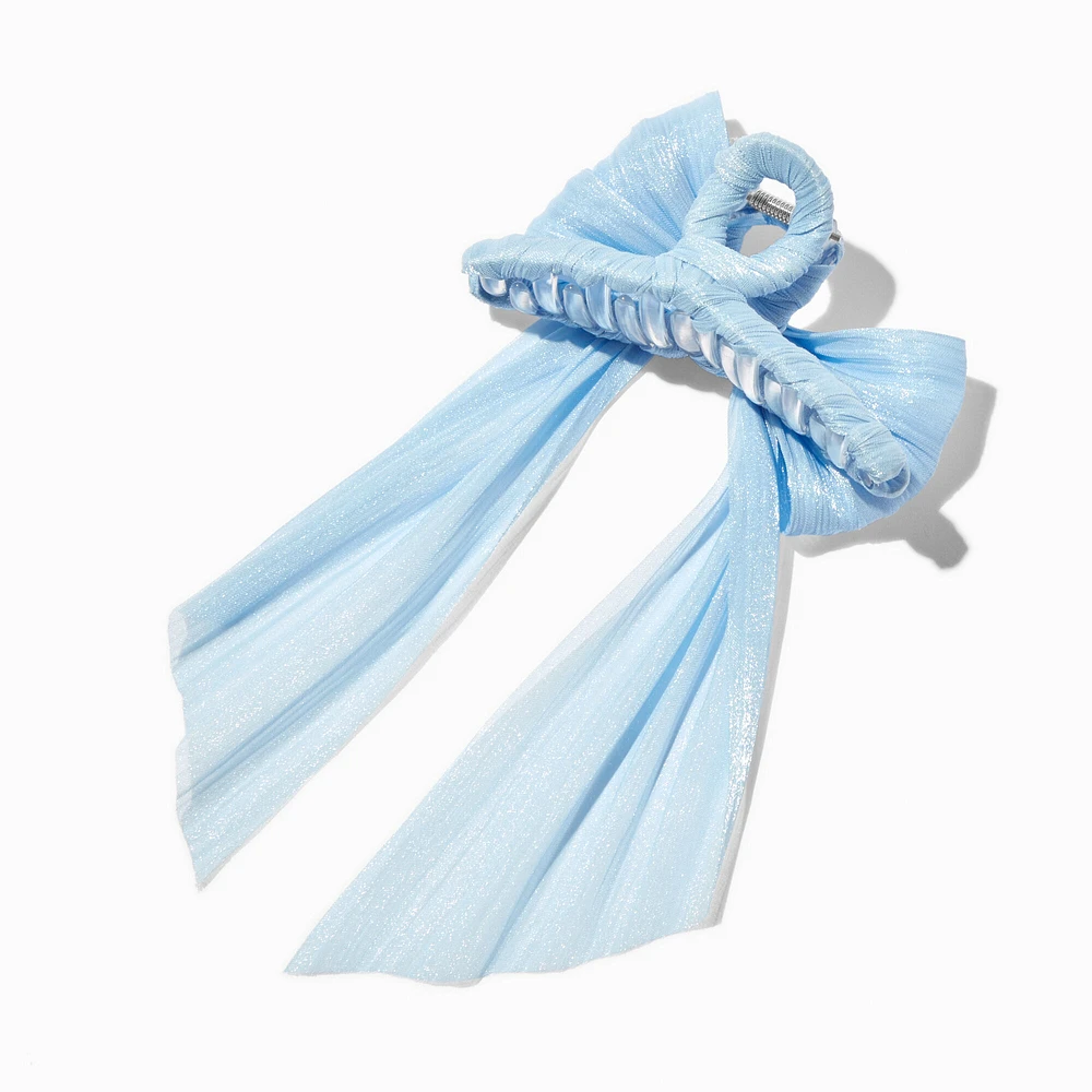 Light Blue Organza Bow Hair Claw